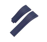 NRERDMT Bracelet de montre en caoutchouc compatible avec Rolex GTM, 20 mm et 21 mm, bracelet anti-poussière en silicone(Blue without clasp,21mm)