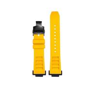 NRERDMT Bracelet de montre en caoutchouc fluoré modifié, compatible avec Casio DW5600 DW-5600 GW-B5600 GW-M5610 GA 110 100 120 GA2100 Series, étanche(Yellow black)