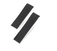 NRERDMT Bracelet de montre en caoutchouc incurvé de 21 mm, compatible avec les montres de plongée Longines Conquest HydroConquest L3.781 642 742 782, en silicone bleu(Black-No buckle)