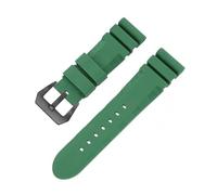 NRERDMT Bracelet de montre en caoutchouc silicone 22 mm/24 mm, noir, bleu, orange, vert armée, compatible avec les bracelets Panerai PAM111, PAM441 et PAM386(Green black,22mm)