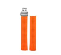 NRERDMT Bracelet de montre en caoutchouc souple Aquanaut compatible avec Patek Philippe en silicone 5164A, 5167A, 5168A, boucle déployante, 21 mm(Orange-silver)