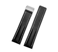 NRERDMT Bracelet de montre en cuir 22/24 mm compatible avec Breitling Premier B01 Colt Chronograph Avenger AVIATOR 8, boucle déployante en acier(BNL-6(6),24mmSilver Buckle)