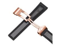 NRERDMT Bracelet de montre en cuir de vachette compatible avec TAG Heuer Calera Monaco F1, noir et rouge, bracelet en cuir véritable for homme, boucle déployante en métal(Black Rose gold)