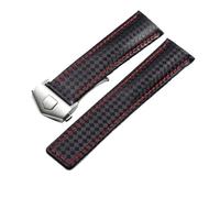 NRERDMT Bracelet de montre en cuir de veau noir compatible avec la montre Tag Heuer Aquaracer 300 Carrera F1 for homme(Black-silver,22mm)