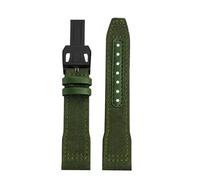 NRERDMT Bracelet de montre en cuir et nylon 20 mm, 21 mm, 22 mm, compatible avec IWC Le Petit Prince Big Pilot TOP IW3777, bracelet de montre sport en toile noire(Green black,21mm)