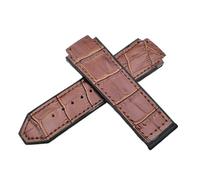 NRERDMT Bracelet de montre en cuir véritable 19 mm x 25 mm, compatible avec les séries Fashion Business, fermoir 22 mm, bracelet de sport en caoutchouc for femme(Brown No buckle)