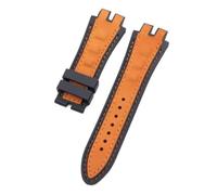 NRERDMT Bracelet de montre en nubuck et nylon 28 mm, dos en caoutchouc souple, compatible avec les bracelets Roger Dubuis de la série EXCALIBUR avec boucle ardillon(Yellow,28mm-Black buckle)