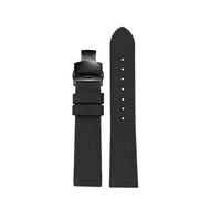 NRERDMT Bracelet de montre en nylon et cuir véritable 18 mm/19/20/21/22/23/24 mm compatible avec Seiko SRPC31J1/Citizen Tissot et toutes les grandes marques.(Black Black,24mm)