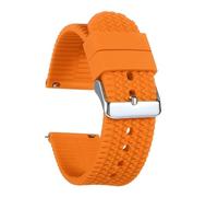 NRERDMT Bracelet de montre en silicone 18 mm, 20 mm, 22 mm, 24 mm, en caoutchouc souple, compatible avec Seiko et Rolex, bracelet de rechange sport à dégagement rapide(Orange,24mm,Gold buckle)