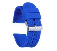 NRERDMT Bracelet de montre en silicone 18 mm, 20 mm, 22 mm, 24 mm, en caoutchouc souple, compatible avec Seiko et Rolex, bracelet de rechange sport à dégagement rapide(Blue,24mm,Silver buckle)