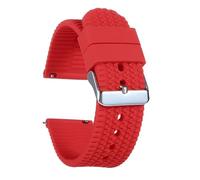 NRERDMT Bracelet de montre en silicone 18 mm, 20 mm, 22 mm, 24 mm, en caoutchouc souple, compatible avec Seiko et Rolex, bracelet de rechange sport à dégagement rapide(Red,20mm,Black buckle)