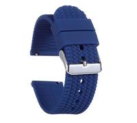 NRERDMT Bracelet de montre en silicone 18 mm, 20 mm, 22 mm, 24 mm, en caoutchouc souple, compatible avec Seiko et Rolex, bracelet de rechange sport à dégagement rapide(Dark Blue,20mm,Rose Gold buckle)