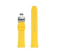 NRERDMT Bracelet de montre en silicone à montage rapide (19 mm, 20 mm, 21 mm, 22 mm), compatible avec les modèles TAG Heuer F1, Gulf Aquaracer, Carrera, Rolex Water Ghost(Yellow-silver B,20mm width)