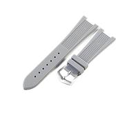 NRERDMT Bracelet de montre en silicone compatible avec les bracelets de montre Patek Philippe 5711 et 5712G, interface spéciale, accessoires de bracelet, 25 mm x 13 mm(Grey-silver)