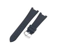 NRERDMT Bracelet de montre en silicone compatible avec les bracelets de montre Patek Philippe 5711 et 5712G, interface spéciale, accessoires de bracelet, 25 mm x 13 mm(Black-silver)