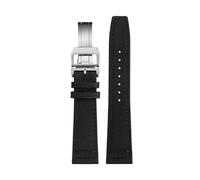 NRERDMT Bracelet de montre en toile nylon 20 mm, 21 mm, 22 mm, compatible avec les montres IWC Pilot Spitfire Timezone, avec boucle déployante(Black sk K01,21mm)