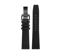 NRERDMT Bracelet de montre en toile nylon 20 mm, 21 mm, 22 mm, compatible avec les montres IWC Pilot Spitfire Timezone, avec boucle déployante(Black bk K01,20mm)