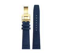 NRERDMT Bracelet de montre en toile nylon 20 mm, 21 mm, 22 mm, compatible avec les montres IWC Pilot Spitfire Timezone, avec boucle déployante(Blue gk K01,21mm)