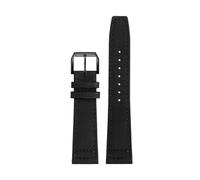 NRERDMT Bracelet de montre en toile nylon 20 mm, 21 mm, 22 mm, compatible avec les montres IWC Pilot Spitfire Timezone, avec boucle déployante(Black BK,20mm)