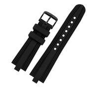 NRERDMT Bracelet de montre noir, accessoires de montre 22 x 7 mm, compatible avec les bracelets convexes en silicone de la série DIAGONO(Black Black Buckle)