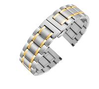 NRERDMT Bracelet en acier inoxydable 316L de 14 mm, 16 mm, 18 mm, 19 mm, 20 mm, compatible avec les montres Tissot 1853 T41 T17, argent, or, or rose(Silvery Gold,12mm)