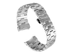 NRERDMT Bracelet en acier inoxydable for homme, compatible avec Panerai PAM441 111 382 PAM01316, fermoir papillon, 24 mm(Silver)