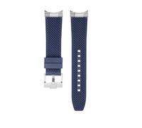 NRERDMT Bracelet en caoutchouc avec maillons en acier, compatible avec la montre Tudor Black Bay 1958 M79030N M79030B 39 mm, bracelet en caoutchouc fluoré modifié 20 mm(Blue-silver pin)