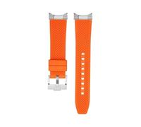 NRERDMT Bracelet en caoutchouc avec maillons en acier, compatible avec la montre Tudor Black Bay 1958 M79030N M79030B 39 mm, bracelet en caoutchouc fluoré modifié 20 mm(Orange-silver pin)