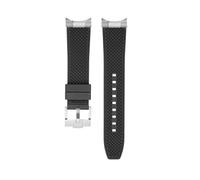 NRERDMT Bracelet en caoutchouc avec maillons en acier, compatible avec la montre Tudor Black Bay 1958 M79030N M79030B 39 mm, bracelet en caoutchouc fluoré modifié 20 mm(Black-silver pin)
