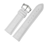 NRERDMT Bracelet en cuir au lieu de clé Montre en cuir série Turtle Tnk avec interface plate 12/13/14/15/16/17/18/19/20/21/22/23/24 mm.(White Silver clasp,22mm)