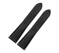 NRERDMT Bracelet en cuir Litchi compatible avec les montres Cartier London Solo Series WSTA0029 et WSTA0030, 23 mm, for hommes et femmes.(Black no buckle,22mm)