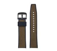 NRERDMT Bracelet en nylon épais avec dessous en caoutchouc de silicone, 21 mm et 22 mm, compatible avec les montres Seiko SUR325P1 et Tissot.(Brown-black,22mm)