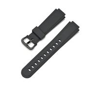 NRERDMT Bracelet en résine TPU compatible avec le bracelet de montre électronique Casio AW-90H, bracelet à interface spéciale en caoutchouc noir, boucle ardillon en acier, accessoires(Black black)