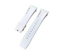 NRERDMT Bracelet en silicone compatible avec Richard Mille Rm011 Bracelet en caoutchouc imperméable et anti-transpiration pour homme 25 mm, Silver buckle