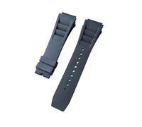 NRERDMT Bracelet en silicone compatible avec Richard Mille Rm011 Bracelet en caoutchouc imperméable et anti-transpiration pour homme 25 mm, Silver buckle