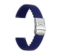 NRERDMT Bracelet en Silicone haute résistance Compatible avec Swatch X Blancpain Five Ocean hommes femmes bracelet de montre à boucle pliante 22mm avec outils(Royal blue)