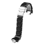 NRERDMT Bracelet modifié compatible avec la montre Casio Steel Heart GST-B400 et GST-B400AD, bracelet de rechange en plastique et acier noir(Black silver buckle)