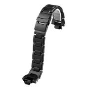 NRERDMT Bracelet modifié compatible avec la montre Casio Steel Heart GST-B400 et GST-B400AD, bracelet de rechange en plastique et acier noir(Black Black button)