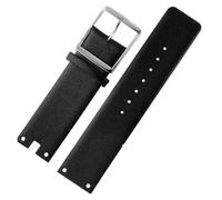 NRERDMT Bracelets de montre compatibles avec CK K94231 K9423101, bracelet en cuir souple et durable for homme Calvin Klein, 22 mm(Black-silver)