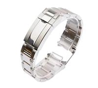 NRERDMT Bracelets de montre en acier 904L compatibles avec Rolex Submariner Daytona for homme, fermoir déployant, 20 mm et 21 mm, bracelet en acier inoxydable massif(Bright silver,21mm)