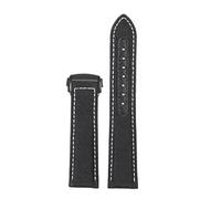 NRERDMT Bracelets de montre en toile et nylon compatibles avec les montres Omega Seamaster 300 Speedmaster AT150 et Omega Speedmaster Slubby série 310.32(Black white black,20mm)