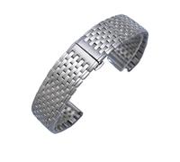 NRERDMT Chaîne de montre à boucle papillon en acier de précision, compatible avec les bracelets de montre Longines La Grande Original L4, bracelet for femme, style ultra fin(Silver,18mm)