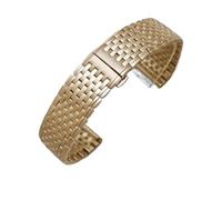 NRERDMT Chaîne de montre à boucle papillon en acier de précision, compatible avec les bracelets de montre Longines La Grande Original L4, bracelet for femme, style ultra fin(Gold,22mm)