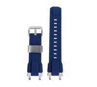 NRERDMT Compatible avec la montre Casio MTG-B1000 G1000, bracelet en caoutchouc et résine modifié, bracelet en acier massif et silicone, noir, bleu, rouge(Blue silver)