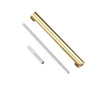 NRERDMT Compatible avec les bracelets de montre Omega Double Eagle, tête de section, manchon à rayures dorées, for hommes et femmes de 17 mm, 23 mm et 25 mm.(A golden root,17mm)