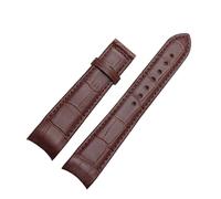 NRERDMT Compatible avec les bracelets de montre Tissot Omega Breitling, boucle papillon de remplacement, bracelet de montre en cuir de vachette(Brown-Brown NOBuckle,23mm)