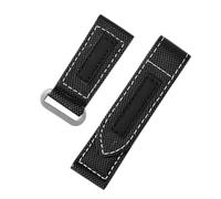NRERDMT Compatible With Panerai Lumino PAM01118/PAM01661/PAM441 watchband Sticky carbon fiber check nylon Large dial men's Bracelet accessories(Balck silver,24mm)
