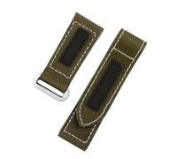 NRERDMT Compatible With Panerai Lumino PAM01118/PAM01661/PAM441 watchband Sticky carbon fiber check nylon Large dial men's Bracelet accessories(Army Green silver,26mm)