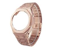 NRERDMT Kit de modification de bracelet en acier inoxydable avec boîtier doré givré, compatible avec Casio GShock GA2100 GA-B2100 GM2100, lunette de luxe en métal(Frost Rose Gold,GA-B2100)