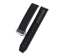 NRERDMT Natural Rubber 22mmWatchband Compatible With Omega Speedmaster Seamaster 300 Soft Silicone Moonwatch S Watch Strap Men(Svart,22mm No clasp)